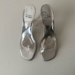Stuart Weitzman Vintage 90's Clear Silver Heel Sandals